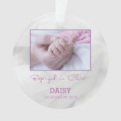 Meisje Doop Gefeliciteerd met Baby Gepersonaliseer Ornament (voorkant)