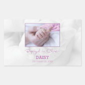 Meisje Doop Gefeliciteerd met Baby Gepersonaliseer Rechthoekige Sticker (Voorkant)