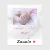 Meisje Doop Gefeliciteerd met Baby Gepersonaliseer Sticker (Vel)