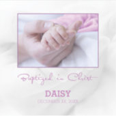 Meisje Doop Gefeliciteerd met Baby Gepersonaliseer Sticker (Voorkant)