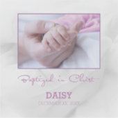 Meisje Doop Gefeliciteerd met Baby Gepersonaliseer Sticker (Voorkant)