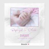 Meisje Doop Gefeliciteerd met Baby Gepersonaliseer Sticker (Vel)