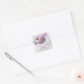 Meisje Doop Gefeliciteerd met Baby Gepersonaliseer Vierkante Sticker (Envelop)