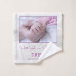 Meisje Doop Gefeliciteerd met Baby Gepersonaliseer Washandje