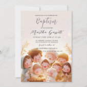 Meisje Doop Illustratie Familie En Kind Kaart (Voorkant)