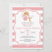 Meisje doop in Spaans Schattige Waterverf Angel Kaart (Voorkant)