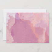 Meisje doop of eerste communie nodigen roze paarse kaart (Achterkant)