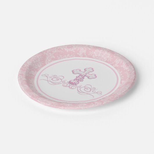 Meisje doop papier Borden Papieren Bordje (Gekanteld)