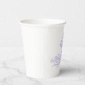 Meisje Doop Papieren Bekers Met Paarse Kruis (Rechts)