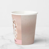 Meisje Doop Roos Gouden Doopmand Papieren Bekers (Links)