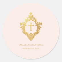 Meisje Doop Roze Elegante Faux Goud  Crest
