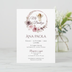 Meisje Doop Uitnodiging in het Spaans Boho