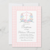 Meisje doop uitnodiging, Preppy Southern Baptism Kaart (Voorkant)