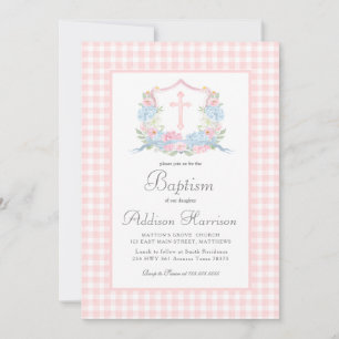 Meisje doop uitnodiging, Preppy Southern Baptism Kaart