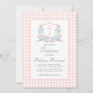 Meisje doop uitnodiging, Preppy Southern Baptism Kaart