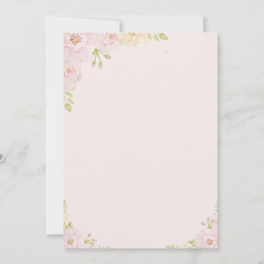 Meisje Doop Uitnodiging Roos Doopuitnodiging (Achterkant)