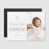 Meisje doop verjaardagsfoto dank u magneet Kaart (Voorkant / Achterkant)