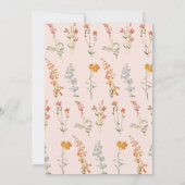 Meisje Doop Wildflowers Roze Boog Doop Kaart (Achterkant)