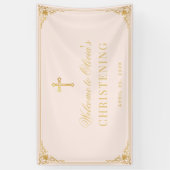 Meisje doopend roze faux gouden  doop spandoek (Verticaal)