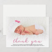 Meisje doopsel/doop bedankpas bedankkaart (Voorkant / Achterkant)
