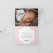 Meisje Doopsel gedicht dank u opmerking met foto Bedankkaart (Binnen)