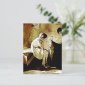  meisje door Fireplace Briefkaart (Staand voorkant)