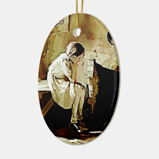  meisje door Fireplace Ornament (Links)