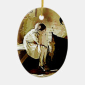  meisje door Fireplace Ornament (Voorkant)