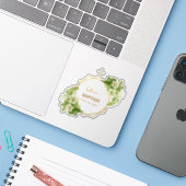 Meisje Dop Bloemen Goud Wit Lelies Geometrisch Sticker (Laptop met iPhone)