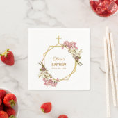 Meisje Dop Bloemenorchideeën Goud Geometrisch Mode Servet (Insitu)