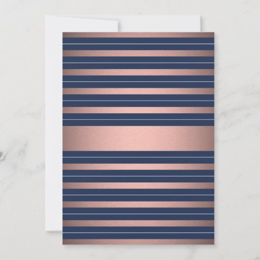 Meisje Dop Elegant Navy Blauw Roze Rose Goud Kaart (Achterkant)