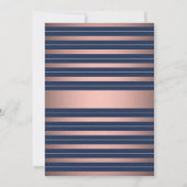 Meisje Dop Elegant Navy Blauw Roze Rose Goud Kaart (Achterkant)