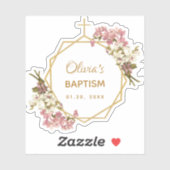 Meisje Dop Goud Roze Orchideeën Bloemen Geometrisc Sticker (Vel)