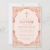 Meisje Dop Roos Goud Blush Roze  Elegant Kaart (Voorkant)