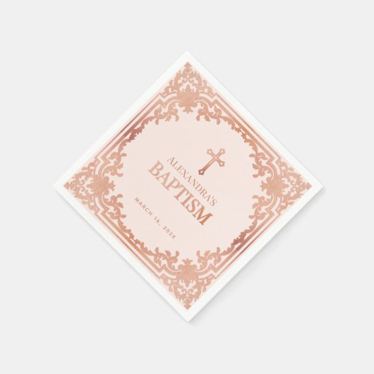 Meisje Dop Roos Goud Blush Roze Elegant  Servet (Hoek)