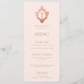 Meisje Dop Roze Crest Roos Goud  Kruis Menu (Voorkant)