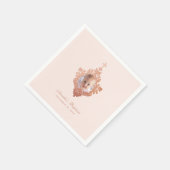 Meisje Dopen Roos Gouden Foto  Elegant Blush Servet (Hoek)