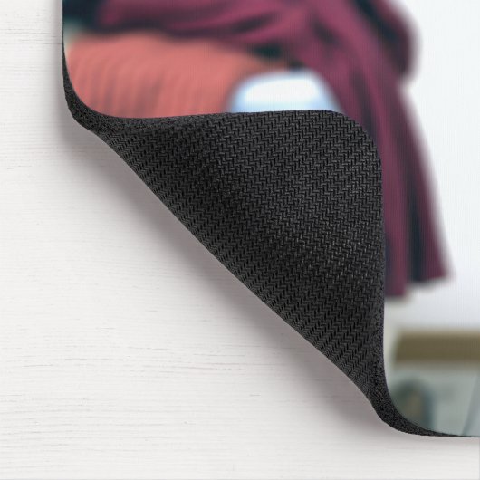 Meisje draagt oversized jeans muismat (Hoek)