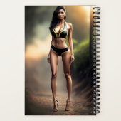 Meisje draagt zwart Notitieboek bikini (Achterkant)