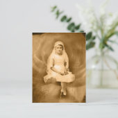  meisje, dress, Veil, Roos Briefkaart (Staand voorkant)