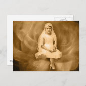  meisje, dress, Veil, Roos Briefkaart (Voorkant / Achterkant)