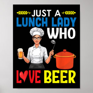Meisje Drink alleen een lunchdame die van bier hou Poster