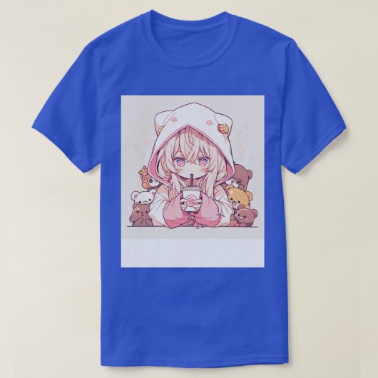 meisje drink koffie 1 t-shirt (Design voorkant)