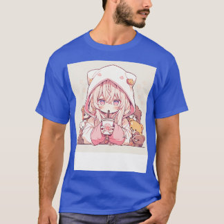 meisje drink koffie 1 t-shirt