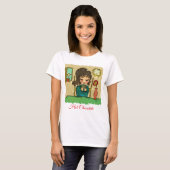 Meisje Drink warme chocolade T-Shirt (Voorkant volledig)