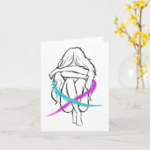 Meisje drinkt introvert Suicide Prevention Awaren Kaart (Gele Bloem)