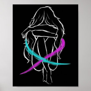 Meisje drinkt introvert Suicide Prevention Awaren Poster