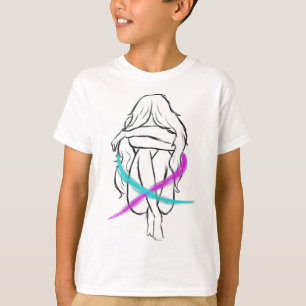 Meisje drinkt introvert Suicide Prevention Awaren T-shirt