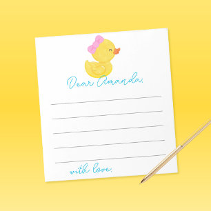 Meisje Ducky 1e verjaardag Capsule Note Sheets Notitieblok