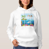 Meisje Duiken In De Oceaan Vriendelijke Shark Cora Hoodie (Voorkant)